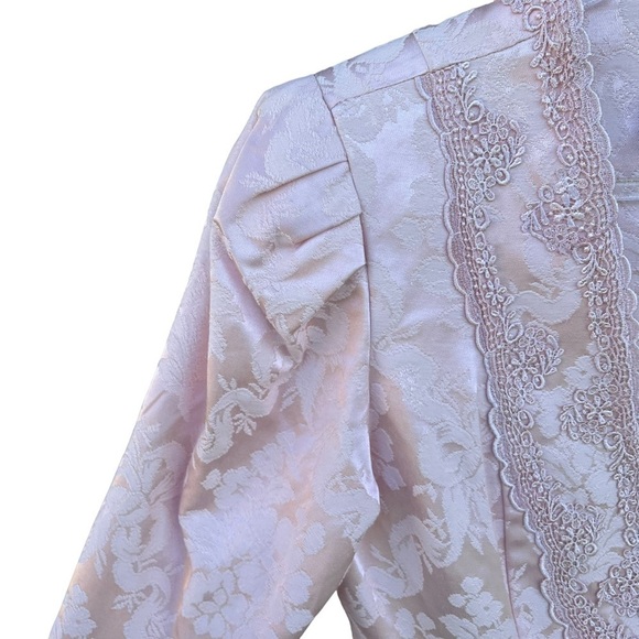 VTG NOS Nah Nah Collections Victorian Lolita Style Dressy Blazer Pink Pearl 12 - Picture 5 of 14